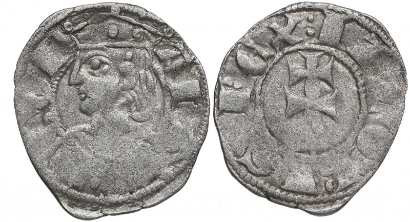 Jaime II de Aragón (1291-1327). Aragón. Diner. Vellón Rico. Ve. 1,05 g. MBC+. Es...