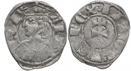 Jaime II de Aragón (1291-1327). Aragón. Diner. Vellón Rico. Ve. 1,05 g. MBC+. Est.25.