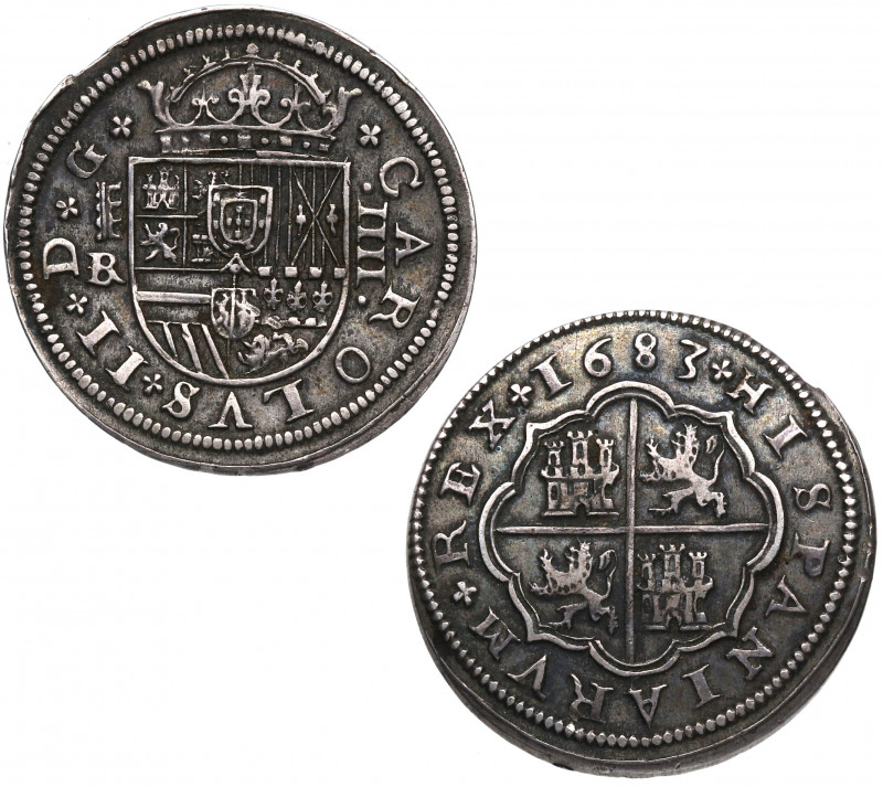 1683. Carlos II (1665-1700). Segovia. 4 Reales. B. A&C 558. Ag. 12,84 g. EBC-. E...
