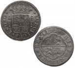 1724. Luis I (1724). 2 Reales LUDOVICVS. F. A&C 28. Ag. 6,52 g. EBC-. Est.550.
