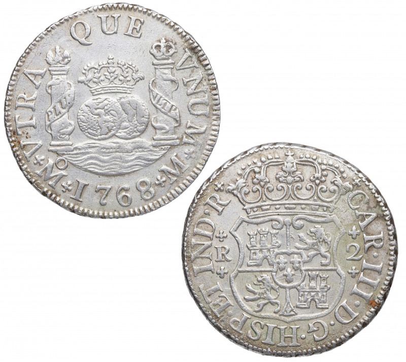 1768. Carlos III (1759-1788). México. 2 Reales Columnario. M. A&C 653. Ag. 6,83 ...