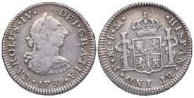 1789. Carlos IV (1788-1808). México. 1/2 Real. FP. A&C 271. Ag. 1,66 g. MBC+ / EBC-. Est.45.