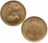 1862. Isabel II (1833-1868). Madrid. 100 reales. A&C 789. Au. 8,35 g. Bella. Brillo original. SC-. Est.500.