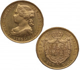 1864. Isabel II (1833-1868). Madrid. 100 reales. A&C 792. Au. 8,39 g. Bella. Brillo original. SC-. Est.500.