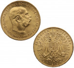 1915. Austria. 20 coronas. Au. 6,78 g. Bella. Brillo original. SC-. Est.350.