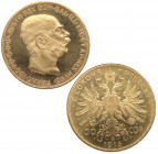 1915. Austria. 100 Coronas. Au. 33,87 g. Bella. Brillo original. SC-. Est.2500.