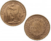 1895. Francia. 20 francos. Au. 6,45 g. Bella. Brillo original. SC-. Est.350.
