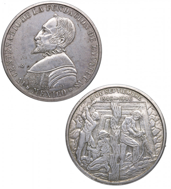 1946. México. Zacatecas. Mineros 400th aniversario de Zacatecas . Ag. 25,00 g. E...