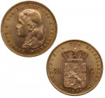1897. Países Bajos. 10 gulden. Au. 6,73 g. Bella. Brillo original. SC-. Est.350.