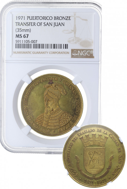 1971. Puerto Rico. Traslado de la ciudad de San Juan. Ae. Encapsulada por NGC en...