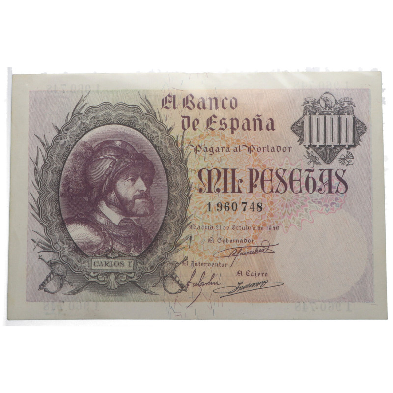 1940. Estado Español (1936-1975). Madrid. Carlos I. 1000 pesetas. SIN SERIE. Gra...