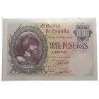 1940. Estado Español (1936-1975). Madrid. Carlos I. 1000 pesetas. SIN SERIE. Gran parte de apresto original, para lo que es habitual en este billete. ...