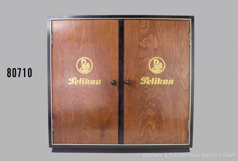 Pelikan Verkaufsschrank, Holzausf., beide Innentüren mit Einteilungen für Verkau...