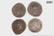 Konv. 4 Denare, Septimius Severus, Caracalla (2 x) und Severus Alexander, sehr schön, aus deutscher Privatsammlung, bitte besichtigen