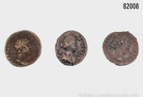 Konv. 3 Denare, Hadrian, Faustina und Commodus, sehr schön, aus alter deutscher Sammlung, bitte besichtigen