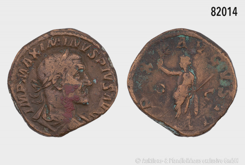 Römische Kaiserzeit, Maximinus I. Thrax (235-238), Sesterz, Rom, Rs. Pax, 21,73 ...