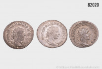 Konv. 3 Antoniniane, dabei Gordian III. und 2 x Philippus I. Arabs, aus alter deutscher Sammlung, sehr schön