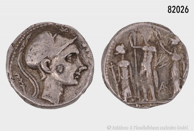 Römische Republik, Cn. Cornelius Blasio, Denar 112-111 v. Chr., Rom, 3,99 g, 17 ...