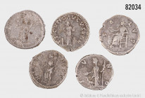 Konv. 5 Denare römischer Kaiserinnen, dabei Faustina, Crispina und Julia Domna, sehr schön, bitte besichtigen, aus alter deutscher Privatsammlung