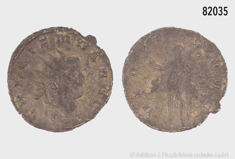 Gallienus (253-268), Antoninian, Mailand, Rs. VIRTVS AVG, Hercules nach links st...