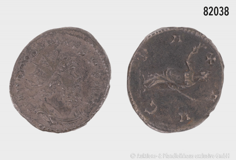 Postumus (260-268), schwerer Antoninian, Köln, Rs. PAX AVG, Pax nach links stehe...