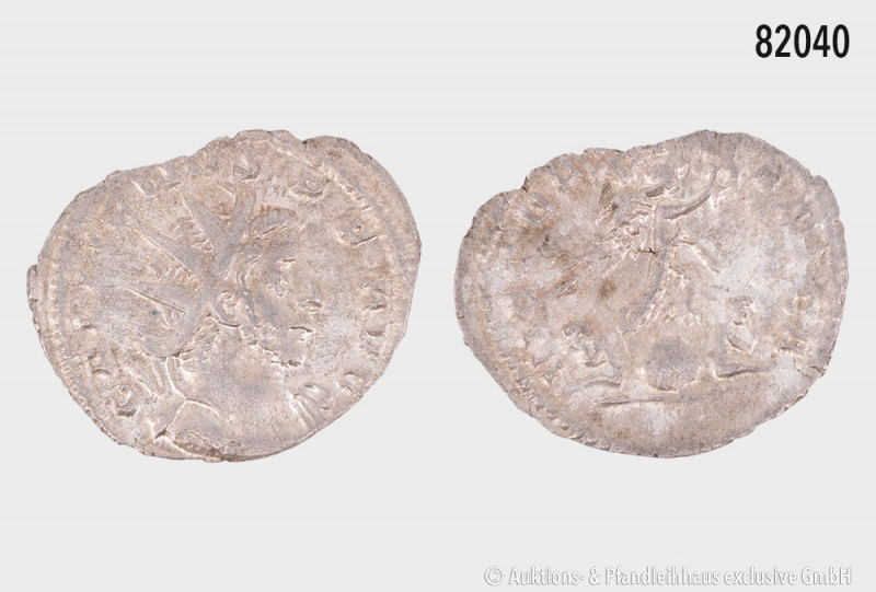 Gallienus (253-268), Antoninian, Lugdunum, Rs. VICTORIA GERMANICA, Victoria nach...