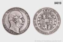 Mecklenburg-Schwerin, Friedrich-Franz II. (1842-1883), Taler 1867, auf das 25-jährige Regierungsjubiläum, 18,39 g, 33 mm, AKS 55, Lagerspuren, angelau...