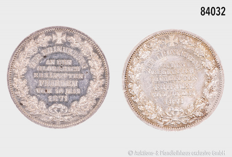 Bremen, Konv. 2 x Taler, auf den Sieg gegen Frankreich 1871, AKS 17, Jaeger 28, ...