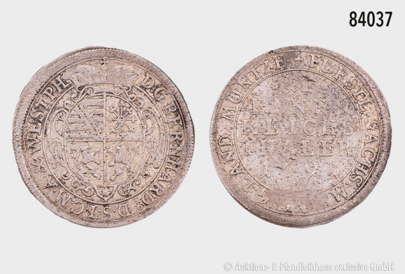Sachsen-Meiningen, Bernhard III. (1680-1706), 1/12 Taler 1691, 3,15 g, 26 mm, Gr...