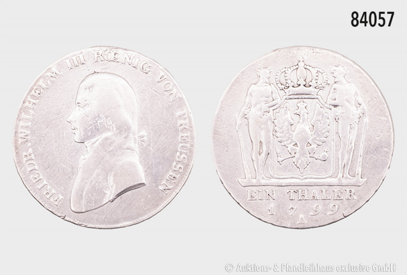 Preußen, Friedrich Wilhelm III. (1797-1840), Taler 1799 A, 21,66 g, 36 mm, Oldin...