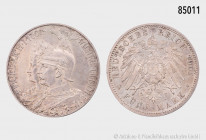 Preußen, Wilhelm II. (1888-1918), 5 Mark 1901, 200 Jahre Königreich Preußen, 27,8 g, 38 mm, AKS 135, Jaeger 106, kleine Randfehler und Kratzer, fast v...