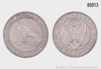 Deutsches Reich (Weimarer Republik), 5 RM 1930 D, Rheinlandräumung, 500er Silber, 24,96 g, 36 mm, AKS 67, Jaeger 346, selten, Auflage 84360 Exemplare,...