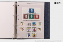 Konv. 6 Briefmarkenalben, dabei Bund ab 1970, Schweiz, Frankreich, Italien, postfrisch und gestempelt, Fundgrube, bitte besichtigen
