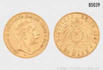 Deutsches Reich, Preußen, Wilhelm II. (1888-1918), 20 Mark 1897 A, 900er Gold, 7,94 g, 22 mm, Jaeger 252, kleine Randfehler und Kratzer, sehr schön