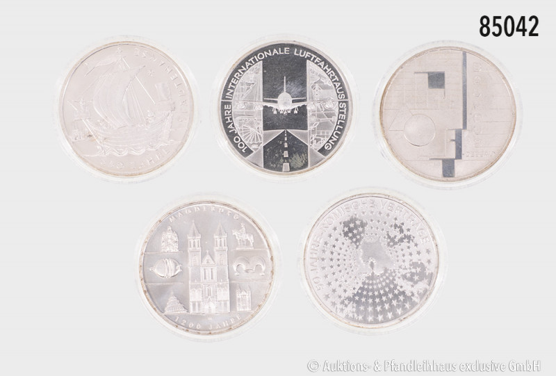 Konv. 20 x 10-Euro-Gedenkmünzen, Stempelglanz, verkapselt, Kapseln teilweise geö...