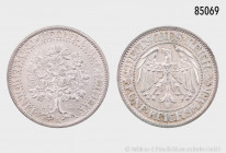 Weimarer Republik, 5 RM 1931 A, Eichbaum, 500er Silber, 24,9 g, 36 mm, Jaeger 331, kleine Randfehler und Kratzer, Patina, sehr schön