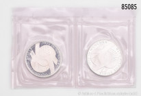 BRD, Konv. 2 x 10 DM 1972 D, Olympiade München, Silber, J. 402, PP, original eingeschweißt