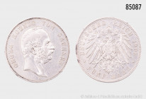 Sachsen, 5 Mark 1903 E, 27,67 g, 38 mm, Jaeger 130, kleine Randfehler und Kratzer, sehr schön-gutes sehr schön