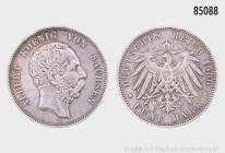 Sachsen, 5 Mark 1900 E, 27,71 g, 38 mm, Jaeger 125, kleine Randfehler und Kratzer, Patina, sehr schön