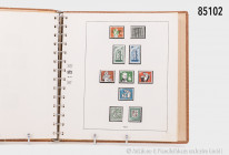 Sammlung Bund, Briefmarken, überwiegend postfrisch, in 4 SAFE-Alben, 1949-1992, dazu 1 Album Alle Welt und 1 Album Vereinte Nationen/UNO 1951-1980, bi...