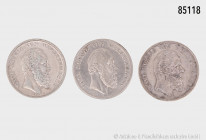 Württemberg, Konv. 5 Mark 1875 und 1876 (2 St.), Jaeger 173, kleine Fehler, schön-sehr schön, bitte besichtigen