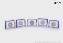 BRD, 5 Euro 2016, Blauer Planet, Polymer, Komplettsatz A-J, PP, in original Perspex-Verpackung