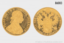 Österreich, 4 Dukaten 1915, offizielle NP, 986er Gold, 13,94 g, 39 mm, kleine Kratzer, Stempelglanz