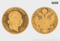 Österreich, Dukat 1915, offizielle NP, 986er Gold, 3,48 g, 20 mm, Stempelglanz