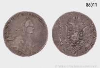 Russland, Katharina II. (1762-1796), Rubel 1764, St. Petersburg, 22,55 g, 38 mm, Bitkin 185, Dav. 1683, Diakov 50, kleine Kratzer, schöne Patina, sehr...