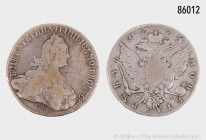 Russland, Katharina II. (1762-1796), Rubel 1774, St. Petersburg, 24,51 g, 37 mm, Bitkin 218, Diakov 306, Kratzer, schön-fast sehr schön