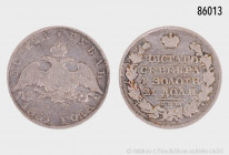 Russland, Nikolaus I. (1825-1855), Rubel 1831, Variante mit "offener 2", 20,64 g, 36 mm, Bitkin 111, selten, kleine Randfehler, stellenweise leicht ir...