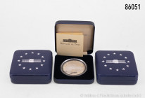 Konv. Frankreich, 5 und 2 x 100 Francs aus der Serie Terres Australes et Antarctiques Francaises", 900er Silber, PP, jeweils original verkapselt und i...