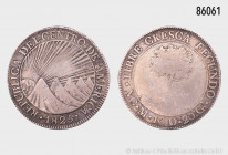 Zentralamerikanische Republik, 8 Reales 1825, 26,71 g, 39 mm, K./M. 4, stark berieben, fast sehr schön-sehr schön