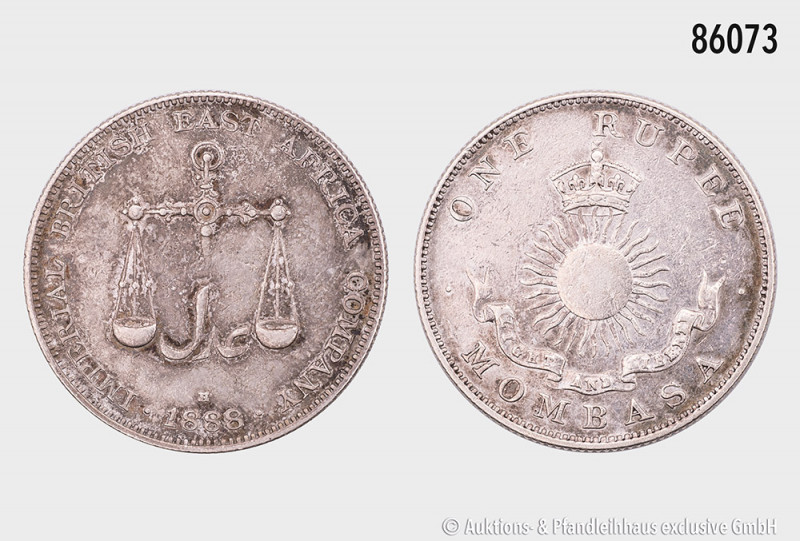 British East Africa Company (Mombasa), One Rupee 1888, Silber, 11,61 g, 30 mm, K...